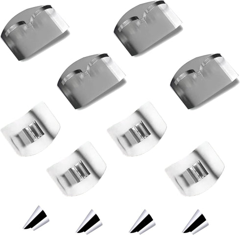 12Pcs Finger Guards Stainless Steel Finger Guard for Cutting Cutting Food to Avoid Injury when Cutting Food Adjustable Finger Protector(Double & S...