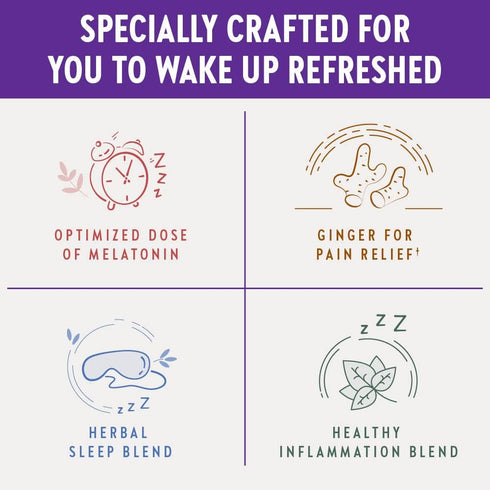 New Chapter Sleep Aid, Restful Sleep and Pain Relief, Melatonin & Ginger Sleep Supplement, Gluten Free and Non-GMO, 30 Vegetarian Capsules...