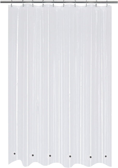 Mrs Awesome 60x72 Shower Curtain Liner with 6 Magnets Clear PEVA, 10 Hole Thick Plastic Shower Curtain for Bathroom, Waterproof, 60 x 72 inches, C...