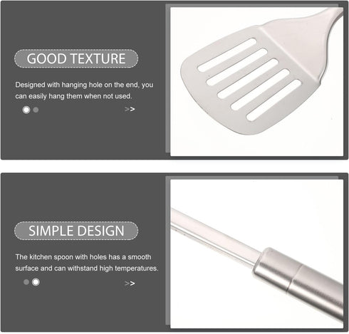 MAGICLULU 1 Set Set Stainless Steel Kitchenware Food Cooking Spatula Soup Spoon Slotted Tunner Pancake Non Stick Pan for Eggs Stainless Steel Kitc...