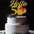 Mouse Inspired Hello 50 Cake Topper for 50th Birthday/Wedding Anniversary Party Decorations Supplies Gold and Red Glitter...