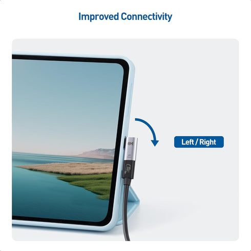 Cable Matters 2-Pack 40Gbps Flat Right Angle USB C Adapter with 240W PD (90 Degree USB C Adapter) in Black - Thunderbolt 4, USB4, Thunderbolt 3 Po...