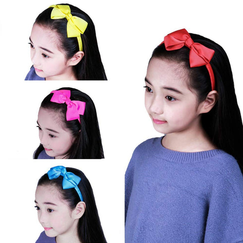 7Rainbows Cute Light Blue Bow Headband for Girls Toddlers....