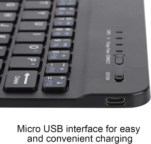 VBESTLIFE 7in Slim Lightwight Bluetooth Keyboard for Android iOS Win, Portable Aluminum Alloy Wireless USB Keyboard Black for Smart Phone/Pad/Lapt...