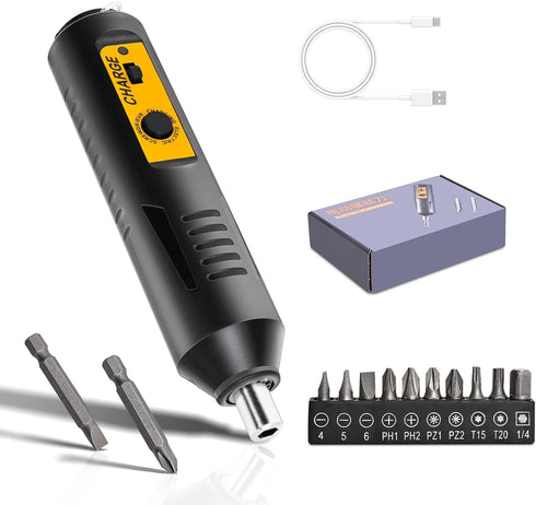 Mini Cordless Electric Screwdriver,Rechargeable, Can Rotate Clockwise Or Counterclockwise,With A Button Control And Ultra Long Battery Life,10 Bit...