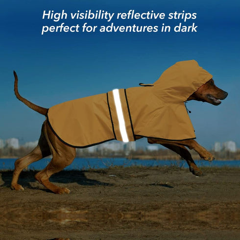 Reflective Dog Rain coats - Waterproof Adjustable Pet Raincoat Jacket, Lightweight Dog Apparel & accessories Raincoat for Small to X- Large Dogs(Y...