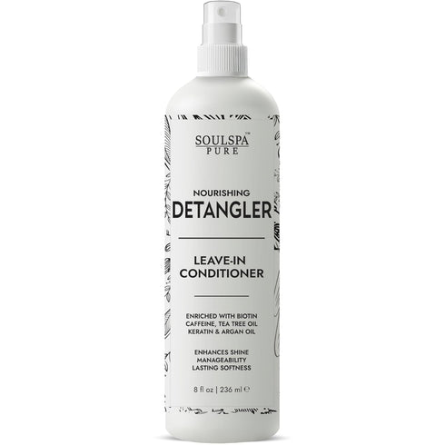 Leave In Conditioner Spray & Hair Detangler - Softens & Protects from Moisture Loss & Frizz - for Curly, Dry & Damaged Hair with Argan Oil, Caffei...