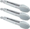 Mini Silicone Tongs 7-Inch Small Salad Tongs, Set of 3 (White)...