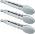 Mini Silicone Tongs 7-Inch Small Salad Tongs, Set of 3 (White)...