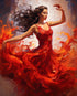 Dancing Woman Oil Painting Paint by Number Kits 16 x 20 inch Canvas Abstract Graffiti Red Dress Female Dancer DIY Painting for Kid Students Adult ...