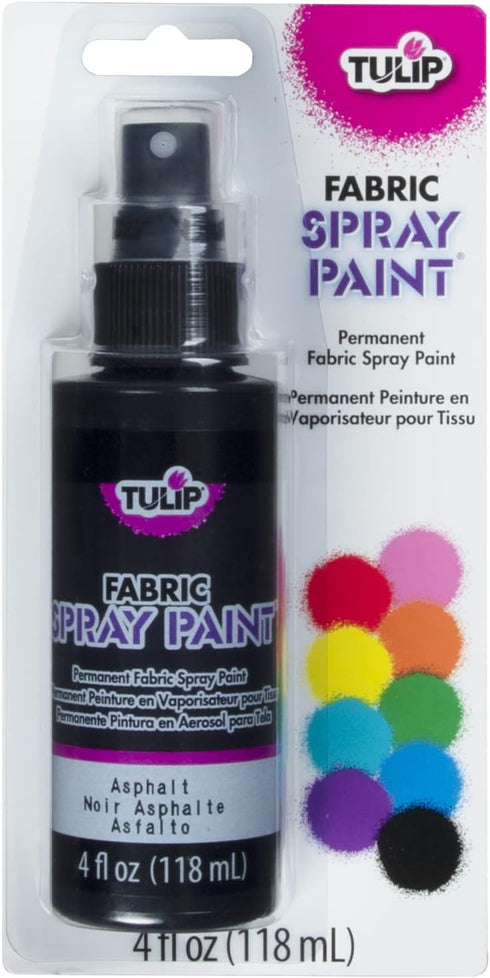 Tulip Fabric Paint, Spray on Paint, 4 fl oz Black Asphalt...