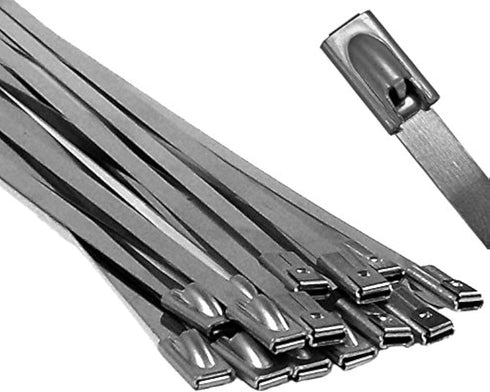 Electriduct 304 Stainless Steel Cable Ties 20 Inch 200 Lbs Heavy Duty Self Locking Ball Lock Zip Ties UV Resistant (25 Pack)...