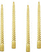 Kemladio 4 pcs 10 inch Taper Candles,Burning Unscented Tapered 7.5 hrs,Fancy Dinner,Tall Candle Sticks, Halloween Party Decorations (4pcs, Gold)...
