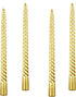 Kemladio 4 pcs 10 inch Taper Candles,Burning Unscented Tapered 7.5 hrs,Fancy Dinner,Tall Candle Sticks, Halloween Party Decorations (4pcs, Gold)...