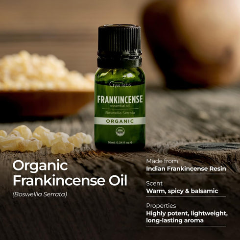 Gya Labs Frankincense Essential Oil - USDA Certified Organic - Boswellia Serrata for Deep Relaxation - 0.34 fl oz - 100% Pure Natural Frankincense...