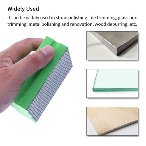 GEZICHTA 4pcs Diamond Hand Polishing Pads for Ceramic Tile Glass Grinding,Sanding Blocks Polishing Grinding Block 60#,100#,200#,400#(As Shown)...