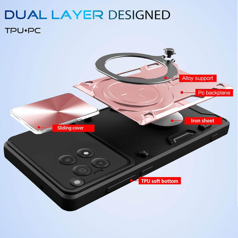 for OnePlus 12R Case,Kickstand Metal Ring Holder for OnePlus 12R Phone Case,Camera Lens Protector,Slim Full Protection Shockproof Cover for Women ...