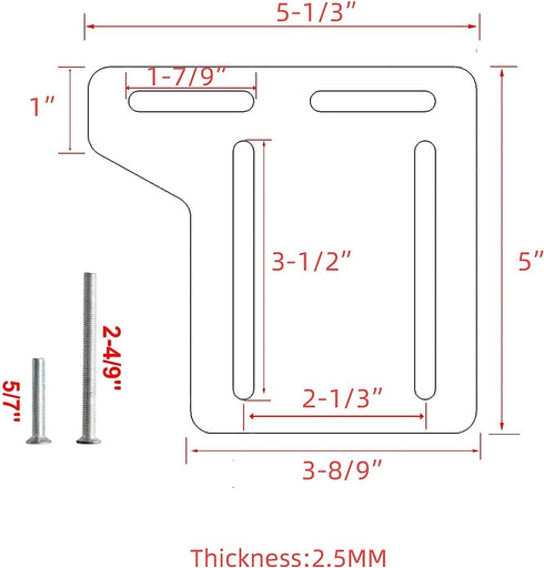 2Pcs Bed Frame Conversion Kit,Bed Frame Adapter Bracket,Heavy Duty Bed Modification Plate, Headboard Brackets for Metal Bed Frame, Headboard Attac...