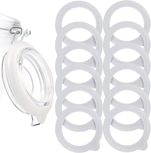 LUTER 12pcs Silicone Jar Seal Replacement Airtight Silicone Seal Gaskets for Mason Jar Lid, Wide Mouth Glass Jars...