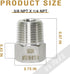stainless steel reducer Hex bushing, 3/8 male to 1/4 female NPT thread reducing adapter for water line gas oil air hose fuel hydraulic pipe fittin...