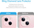 Xfilm Bling Diamond Individual Camera Lens Protector for iPhone 13 / iPhone 13 Mini, HD Clear Tempered Glass Camera Lens Screen Protection Cover, ...