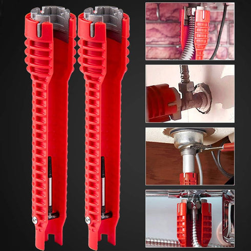 8-in-1 Faucet and Sink Installer, Multi-purpose Wrench Plumbing Tool, Sink Wrench for Toilet Bowl/Sink/Bathroom/Kitchen Plumbing and More Repair H...