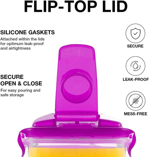 LocknLock Aqua Fridge Door Water Jug with Handle BPA Free Plastic Pitcher with Flip Top Lid Perfect for Making Teas and Juices, 3 Quarts, Purple...