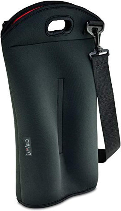 2 Bottle Wine Carrier Travel Bag - Thick Insulating Neoprene Wine Tote- Expandable 2 Bottle, Taller Design - Zipper Closes over Corked Bottles, Ad...
