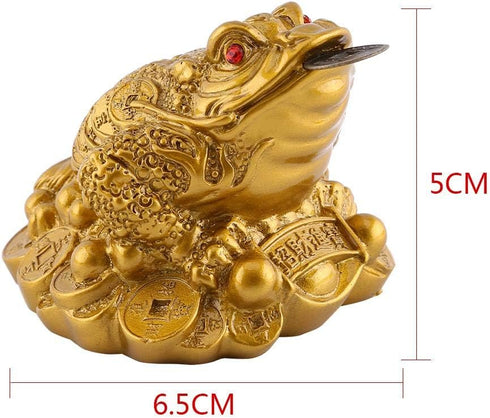 Hilitand Money Frog Toad Decoration,Chinese Feng Shui Wealth Lucky Money Frog Statue Home Office Decoration Good Lucky Gift(S-6X6X5cm)...