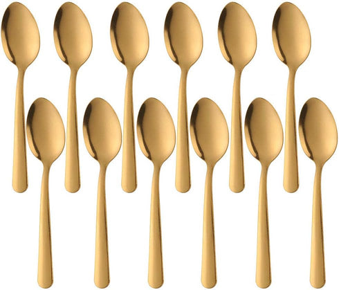 Teaspoons Gold Stainless Steel Dessert Spoons, BUY&USE 12 Pieces 5.9-Inch Coffee Spoons...