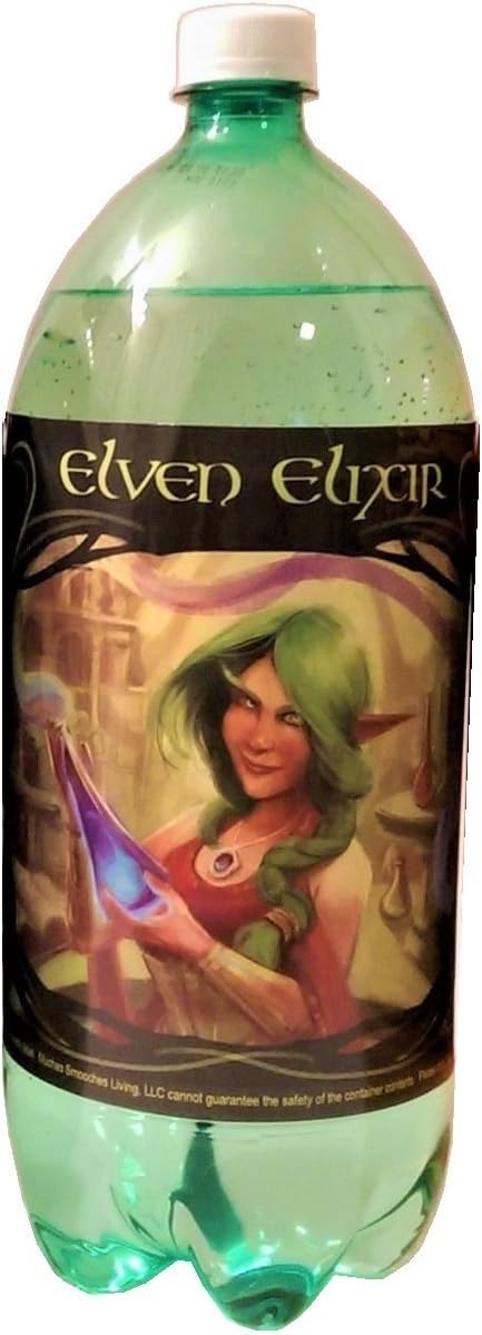 4 Soda Bottle Labels for Fantasy Themed Party. 7" x 6" Sticker Set Features an Orc, Dwarf, Elf, and Dragon....