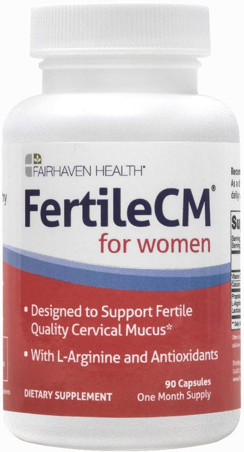 Fairhaven Health FertileCM Fertility Supplement for Women, Capsules - Fertile Cervical Mucus, Ovulation Cycle, includes L-Arginine, N-Acetyl-Cyste...