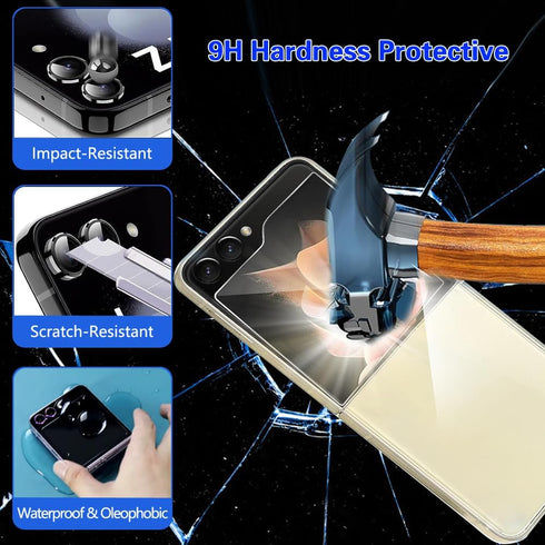 [8 in 1 for Samsung Galaxy Z Flip 5 Privacy Screen Protector, 2X Inside Soft EPU Flexible Film, 2X Tempered Glass Privacy Front/Back Screen Saver,...