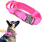 Tactical Dog Collar Military Dog Collar Adjustable Nylon Dog Collar Heavy Duty Metal Buckle with Handle for Dog Training (Pink,XXL)...