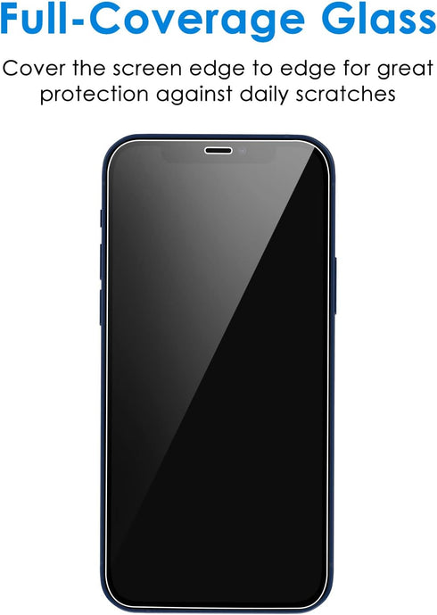 JETech One Touch Install Screen Protector for iPhone 12/12 Pro 6.1-Inch, Full Coverage Tempered Glass Film, Auto Alignment Tool Kit, HD Clear, 2-P...