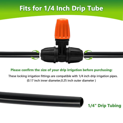24 Pcs Upgraded Micro Spray Irrigation Drippers for 1/4" Drip Tubing, Adjustable Three-Way Atomizing Nozzle Irrigation Emitters Tee Misting Drippe...