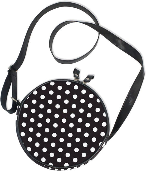 Round Crossbody Bag Small Circle Purse Zip Handbag for Women...