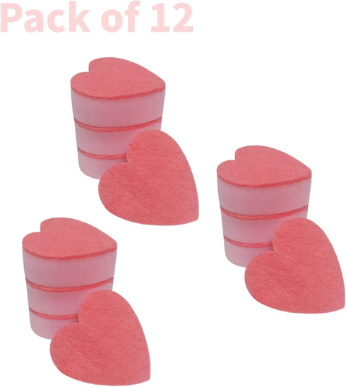 Heart Shaped Sponge, Dual-Sided Kitchen Scrubber for Washing Dishes, Pots, Pans and General Household Cleaning, Light Pink (12 Pack)...