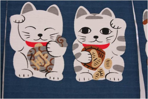 NARUMI ?? Noren (Japanese Curtain) Seven Beckoning Cat/Maneki Neko 17-507 85×30cm from Japan...