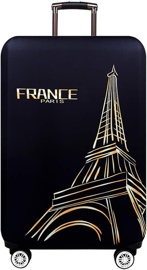 TRAVEL KIN Washable Travel Gear Cover, Thickened Luggage Cover, 18/24/28/32 Inch Suitcase Spandex Protective Cover (XL(29"-32" luggage), Paris)...