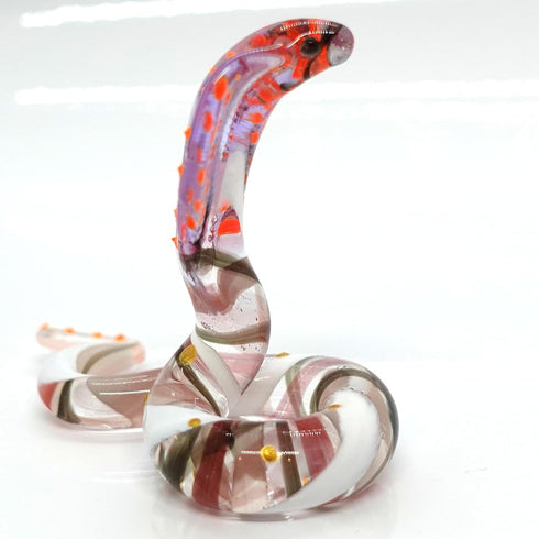 Snake/Cobra Miniature Figurines Animals Hand Blown Glass Art Collectible Gift Home Decorate (Multi-Red)...