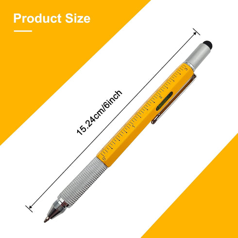 Stocking Unique Gadget Stuffers Novelty Gifts 6 in 1 Pens, Multitool Pen Construction Tools Office Supplies DIY Gifts for Dad, Men, Husband Carpen...