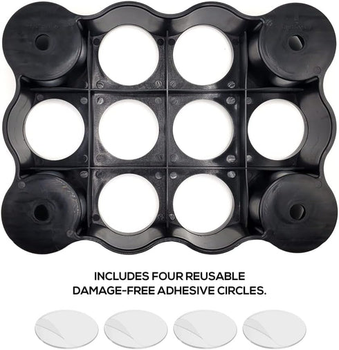 Adhesive Wall Mounted 12 Slot Coffee Pod Holder and Organizer. Space Saving Storage Rack Compatible with K Cups Saves Room in Drawers, Cupboards a...