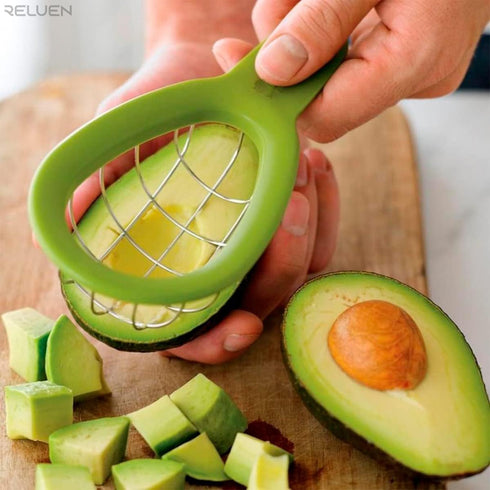 Avocado Slicer Tool - 3.2 x 6.3 Inches Avocado Cuber Tool with Ergonomic Handle, Easy to Use and Clean, Food-Grade Plastic and Stainless Steel, Go...