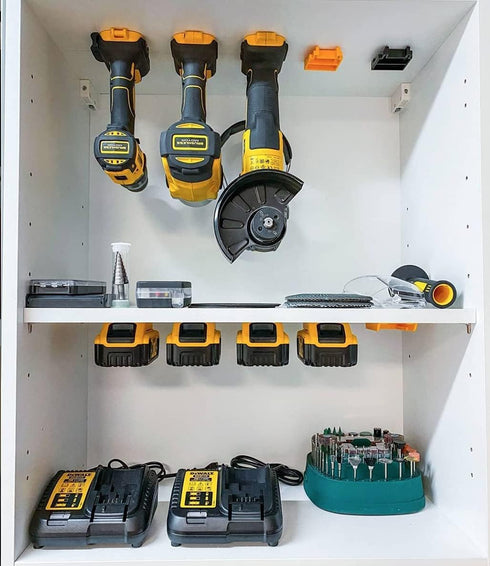 StealthMounts Locking DeWalt Tool Holder 4 Pack of DeWalt Tool Hanger | DeWalt Tool Holder Wall Mount | DeWalt Tool Storage | DeWalt Drill Holder ...