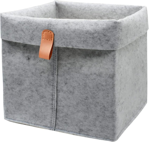 Felt Storage Basket, Folded Closet Storage Bins Large Capacity Cube Storage Bin with Hanger, Multifuctional Storage Bins for Shelves, Clothing, Bo...