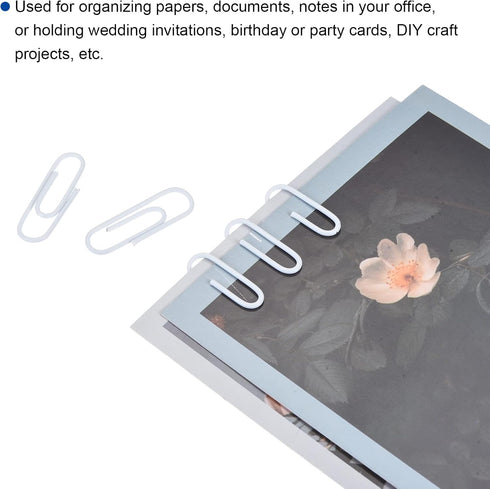 MECCANIXITY Paper Clips Small Size 1.1 Inch Vinyl Coated to Prevent Tearing Pages with Box for Organize Office Home White Count 400...