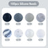 100pcs 15mm Silicone Beads,Bulk Rubber Beads for Keychain Making,Beads for Pen Bracelet Lanyard Making DIY kit (Achromatic)...