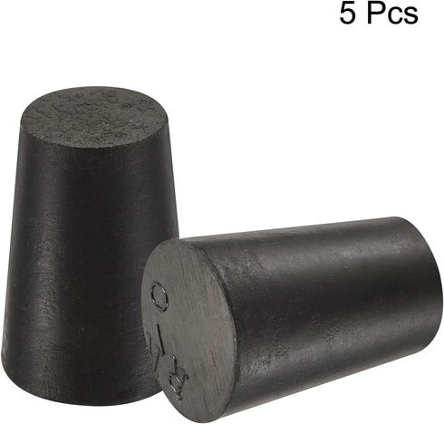 MECCANIXITY Rubber Tapered Plug 13mm to 17mm Solid Test Tubes Bungs Stopper Black for Lab Home 5 Pieces...