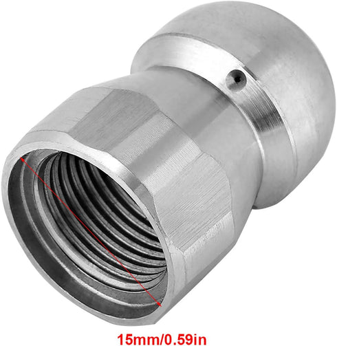 Sewer Cleaning Nozzle,3/8" High Pressure Washer Drain Hose Sewer Cleaning Pipe Jetter Nozzle...